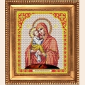 Рисунок на ткани бисером БЛАГОВЕСТ "Пресвятая Богородица Почаевская" 20х25 см